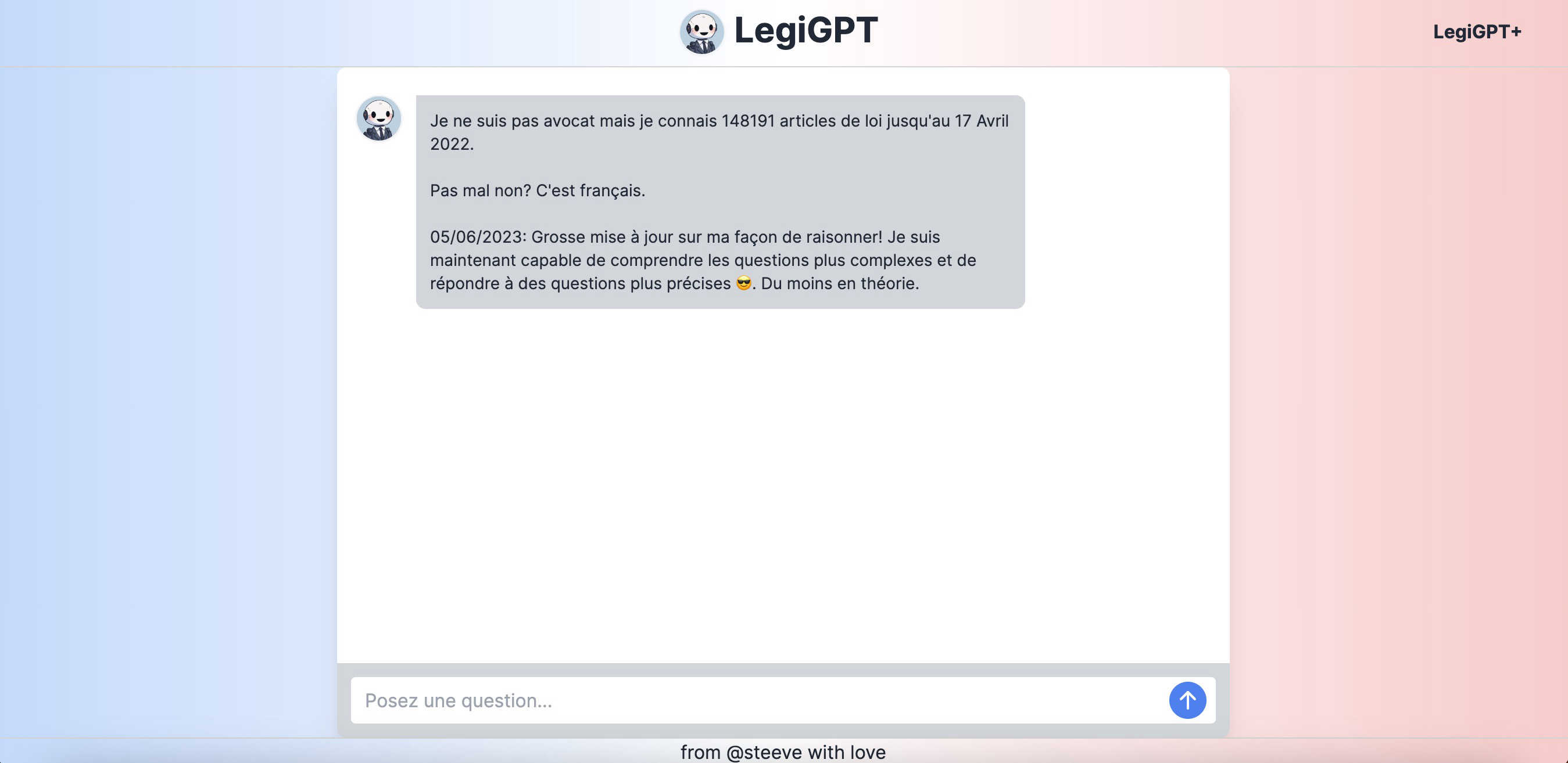 LegiGPT chatgpt du droit francais