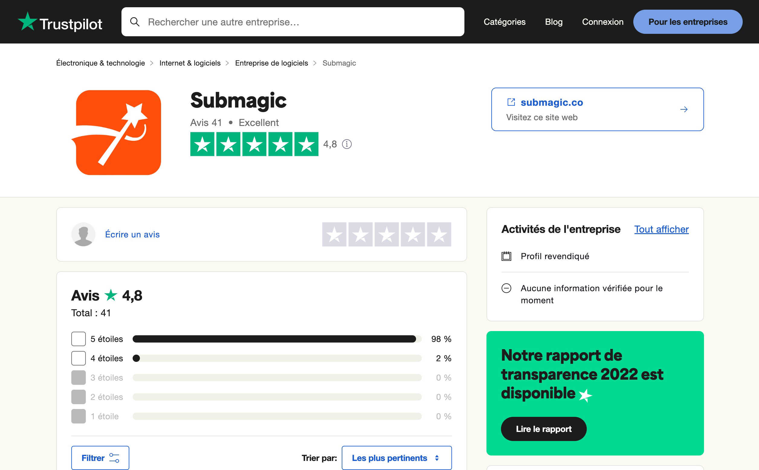 submagic io ia avis et prix trustpilot