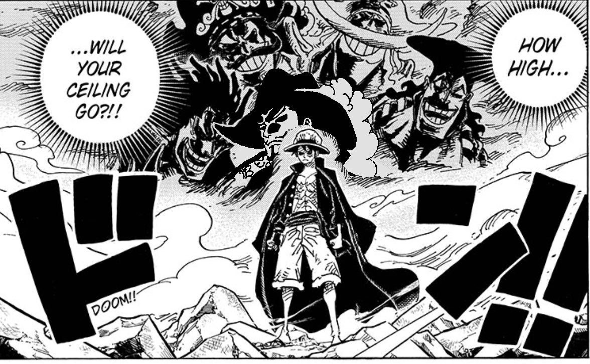 Von Presidentlin veröffentlichte Schwarz-Weiß-Manga-Seite mit der Frage „How high“ gegenüber bedrohlichen Silhouetten